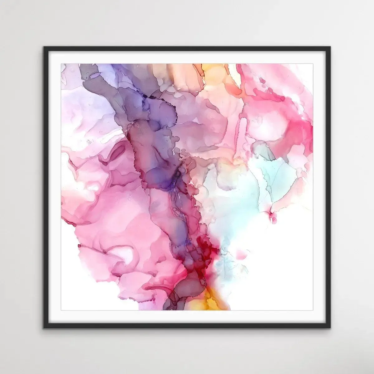 A Passing Thought - Pink and Purple Abstract Alcohol Ink Painting Wall Art Print