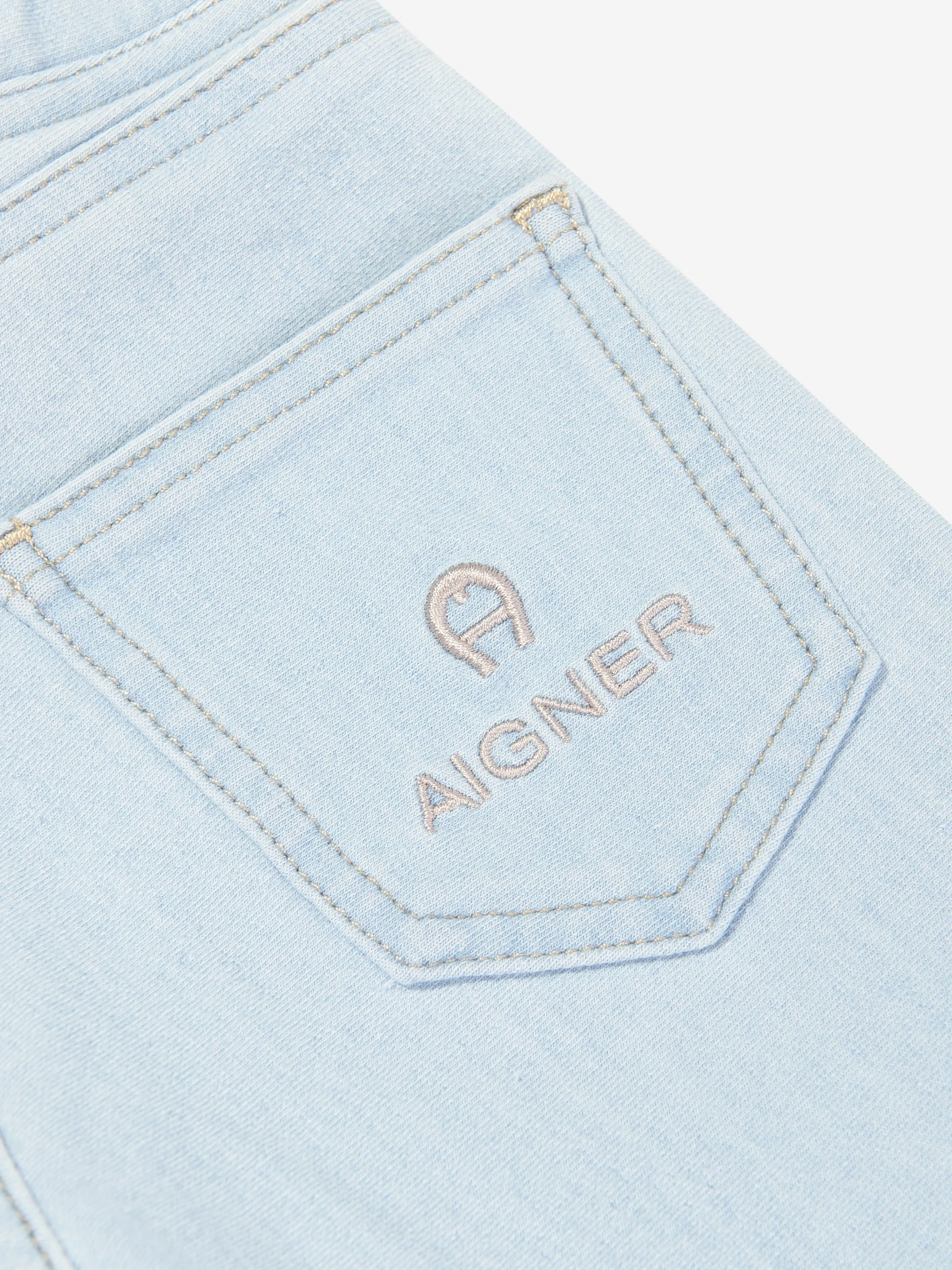 Aigner Girls Sweat Denim Trousers in Blue