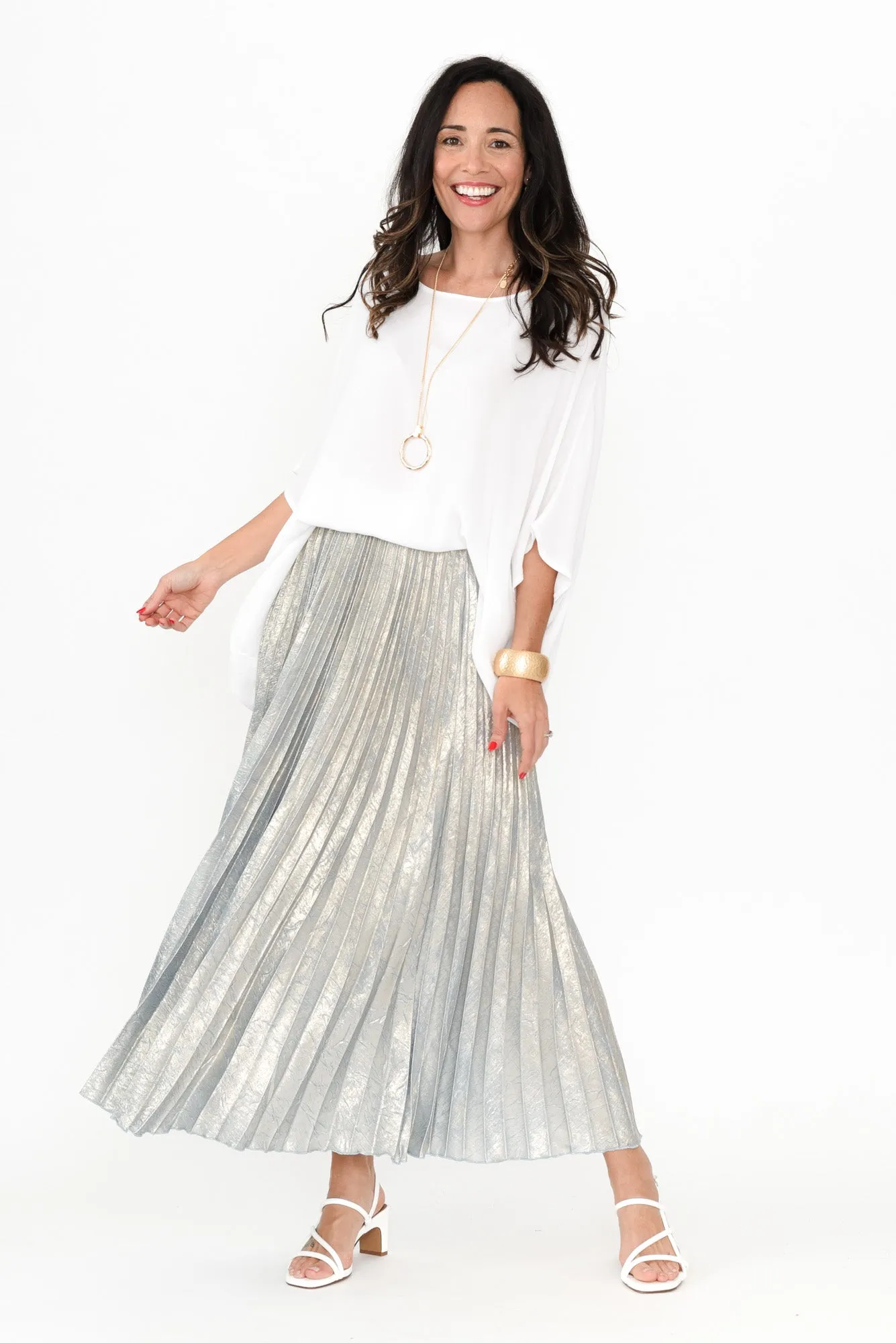 Alias Champagne Pleated Skirt