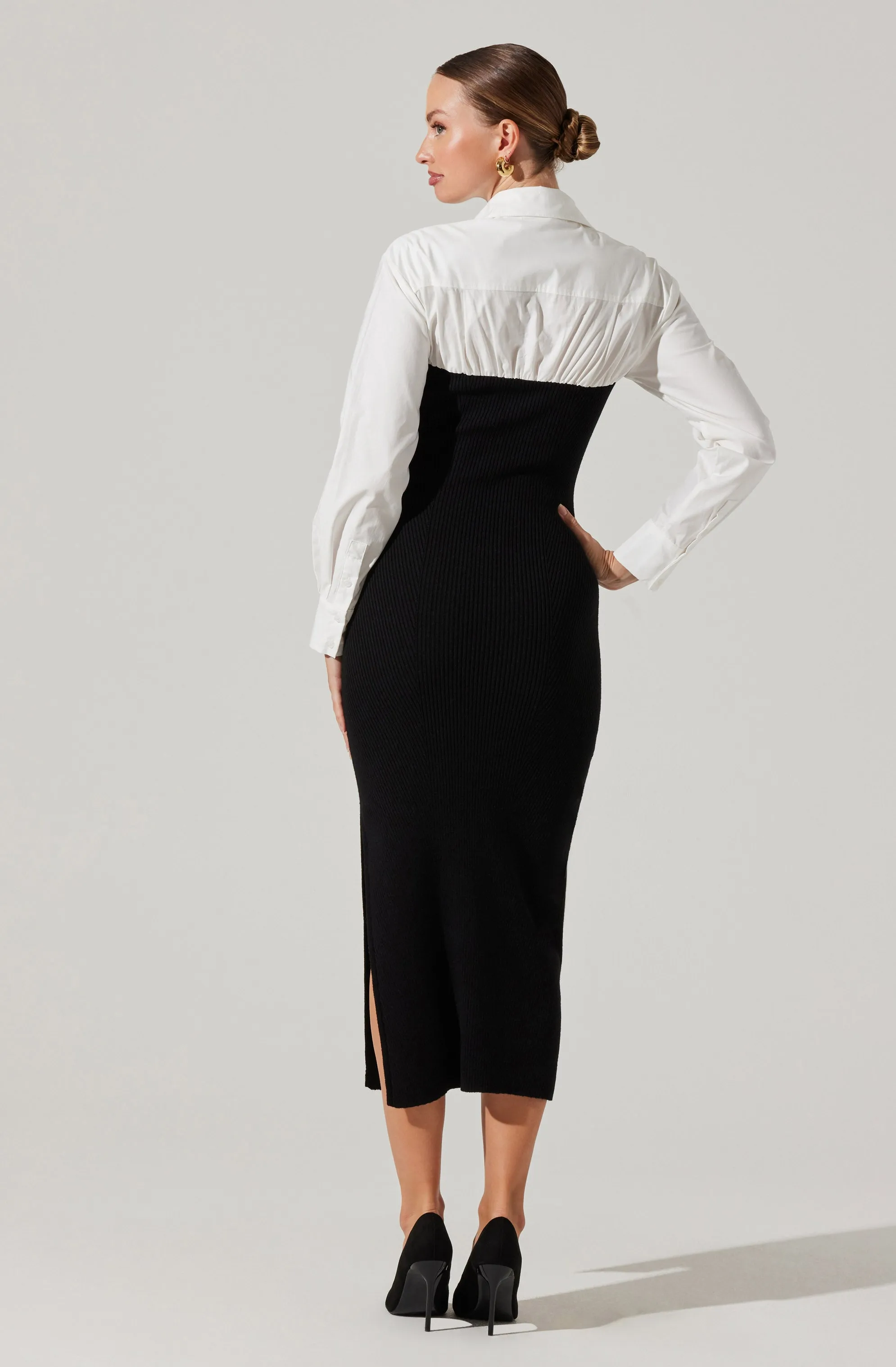 Allyn Contrast Midi Sweater Dress