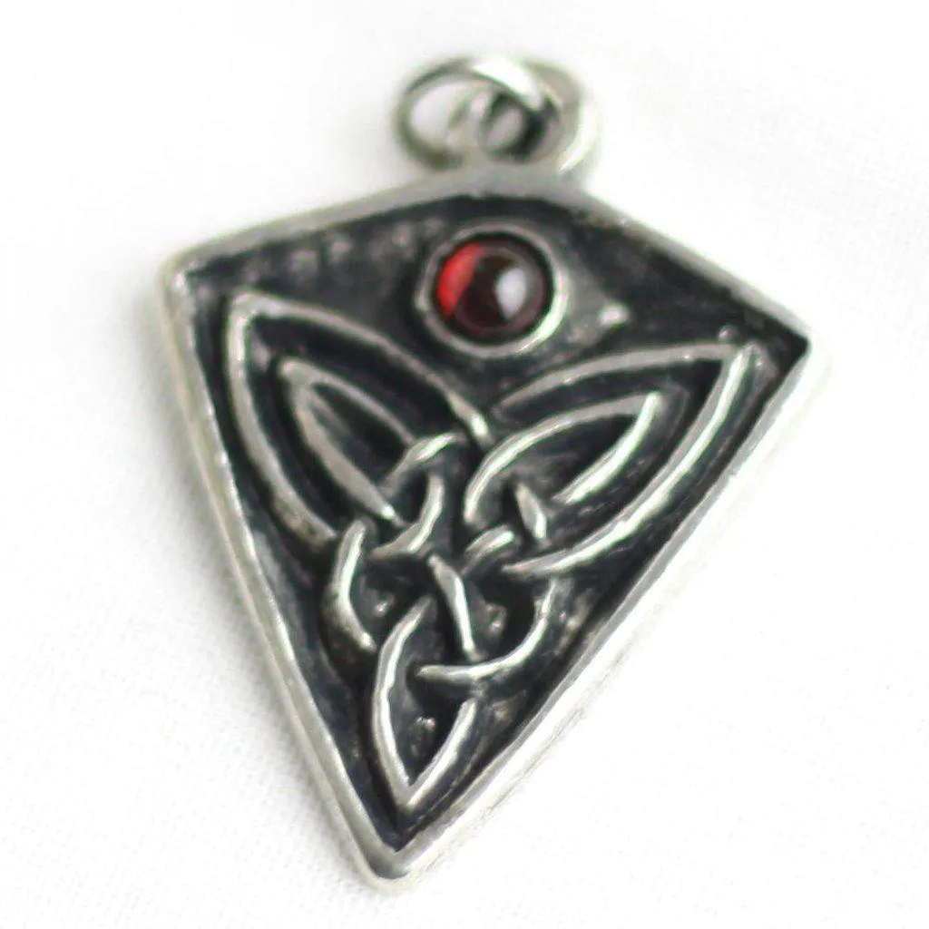 Asgard St Ninian's Knot Pendant – Blue, Green or Red Stone