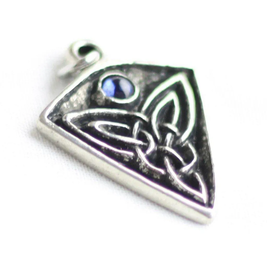 Asgard St Ninian's Knot Pendant – Blue, Green or Red Stone