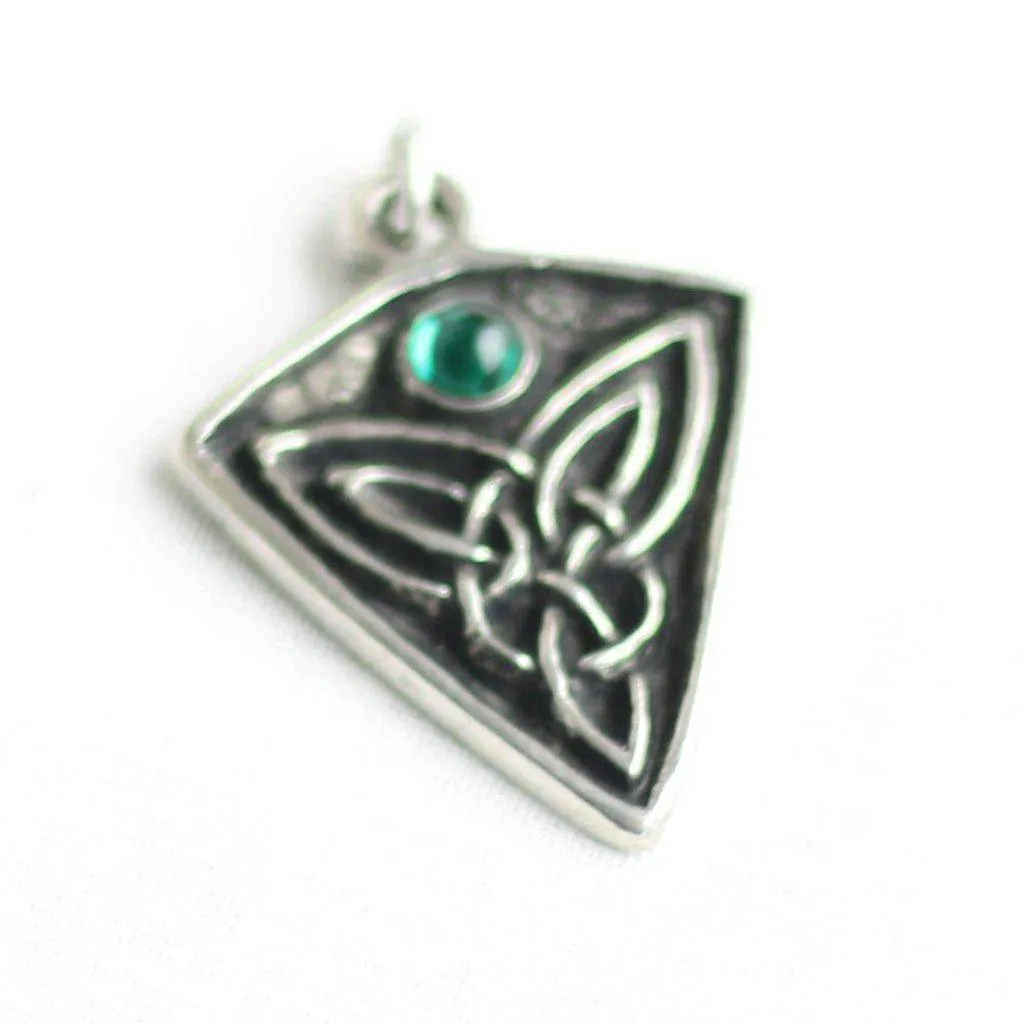 Asgard St Ninian's Knot Pendant – Blue, Green or Red Stone