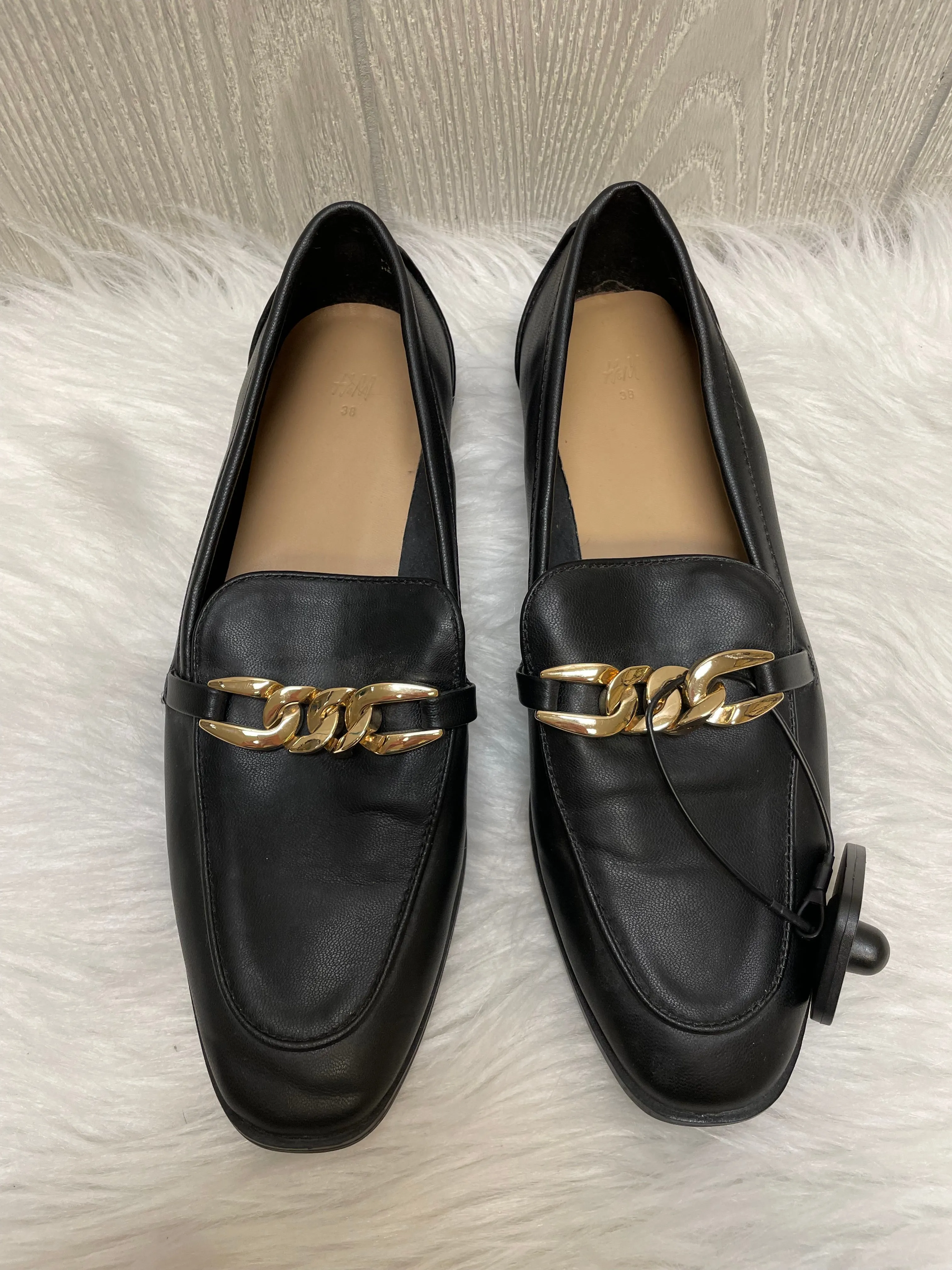 Black & Gold Shoes Heels Block H&m, Size 7.5