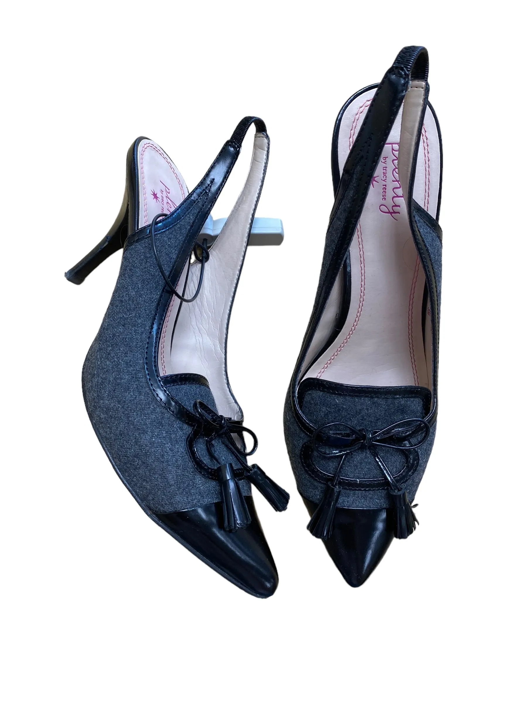 Black & Grey Shoes Heels Kitten Tracy Reese