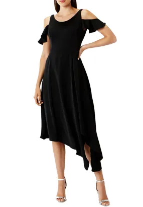 Black Livia Off Shoulder Wrap Dress