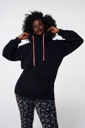 Black Longline Hoodie