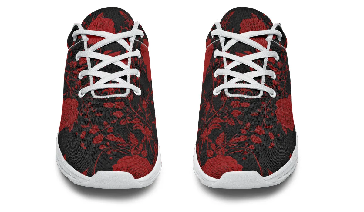 Blood Rose Romance Athletic Sneakers - Light Breathable and Comfortable Sports Shoes with Anti-Slip Soles