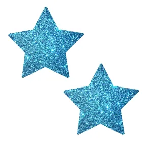 Bowie Blue Glitter Starry Nights Nipple Cover Pasties