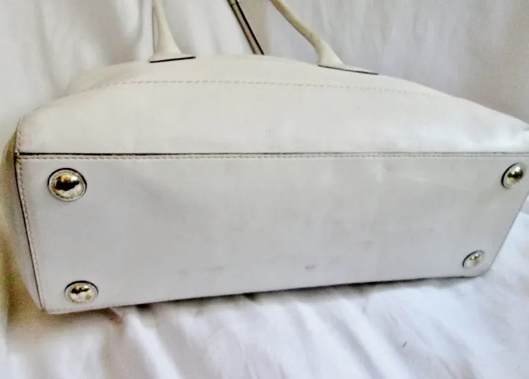 COACH 11554 MADELINE HAMPTON Leather Handbag Satchel Tote Shoulder Bag WHITE