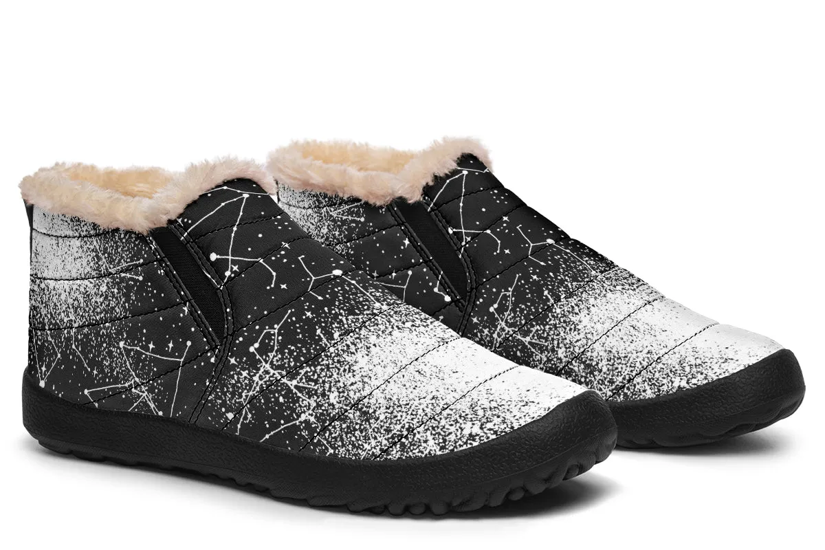 Constellation Winter Sneakers - Warm & Easy Slip-On Shoes Lined with Vegan Wool with Anti-Slip Soles