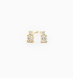 Duo Diamond Stud Earrings