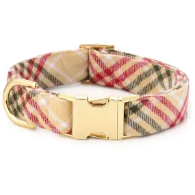 Eggnog Plaid Flannel Dog Collar