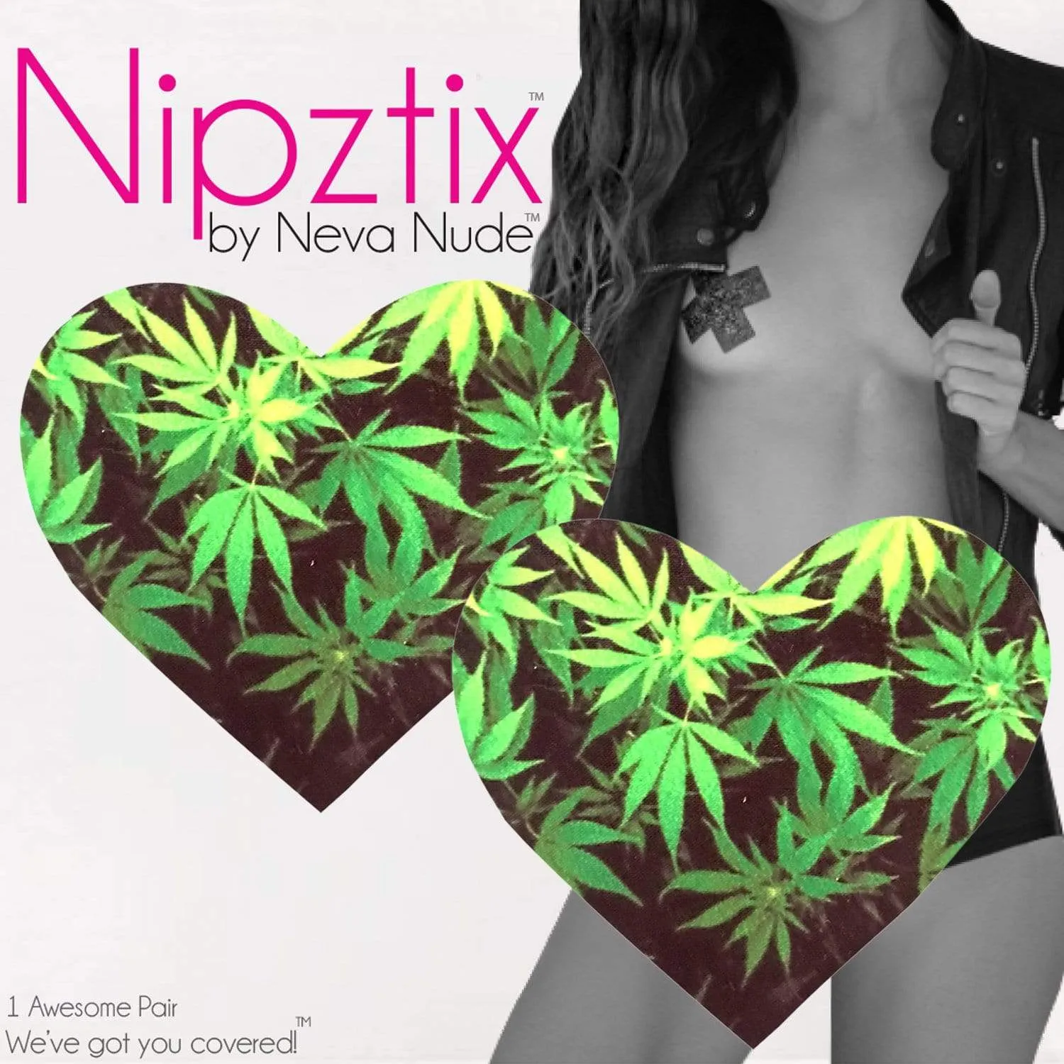 Freaking Awesome Weed I Heart U Nipple Cover Pasties