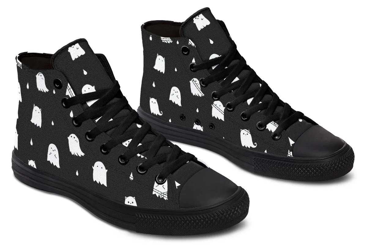 Ghost Party High Tops - Classic Premium Canvas Shoes with Comfortable and Durable Soles