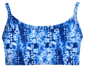 Girls UPF 50  Printed Bikini Swim Top  | Water Cascade