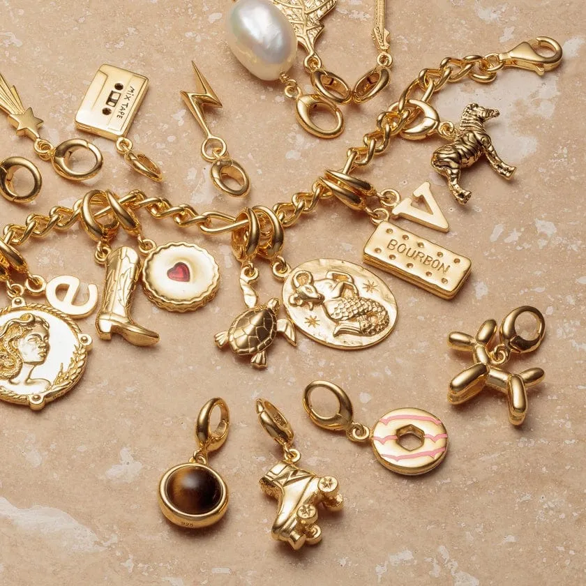 Gold Plated Roller Skate Necklace