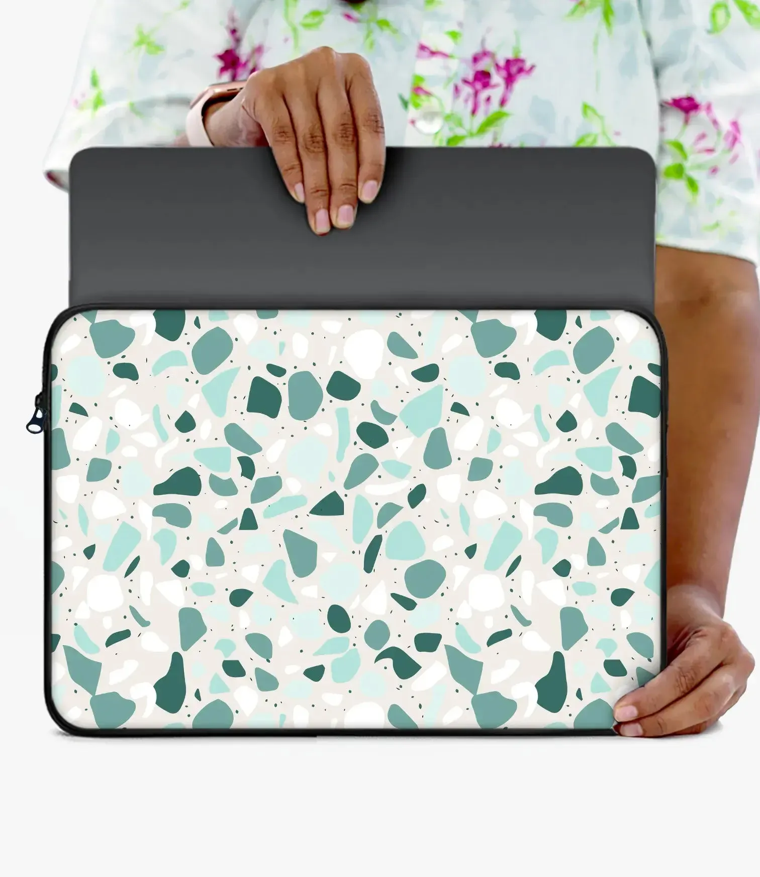 Green Terrazzo Laptop Sleeve