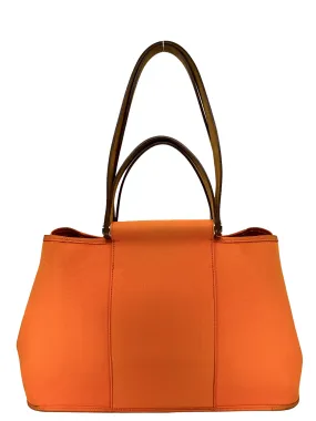 Hermes Orange Canvas Cabag Elan PM Tote Bag