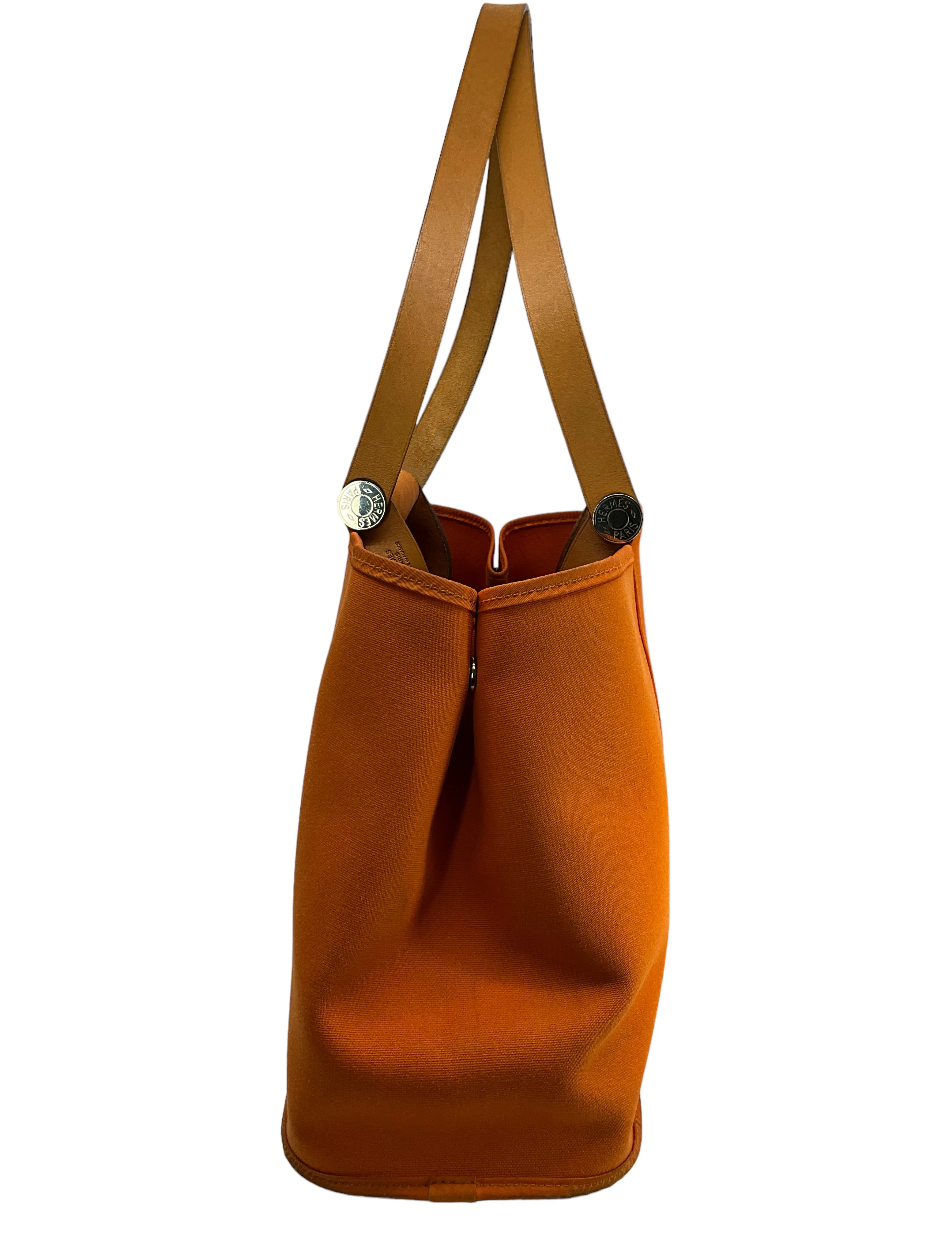 Hermes Orange Canvas Cabag Elan PM Tote Bag