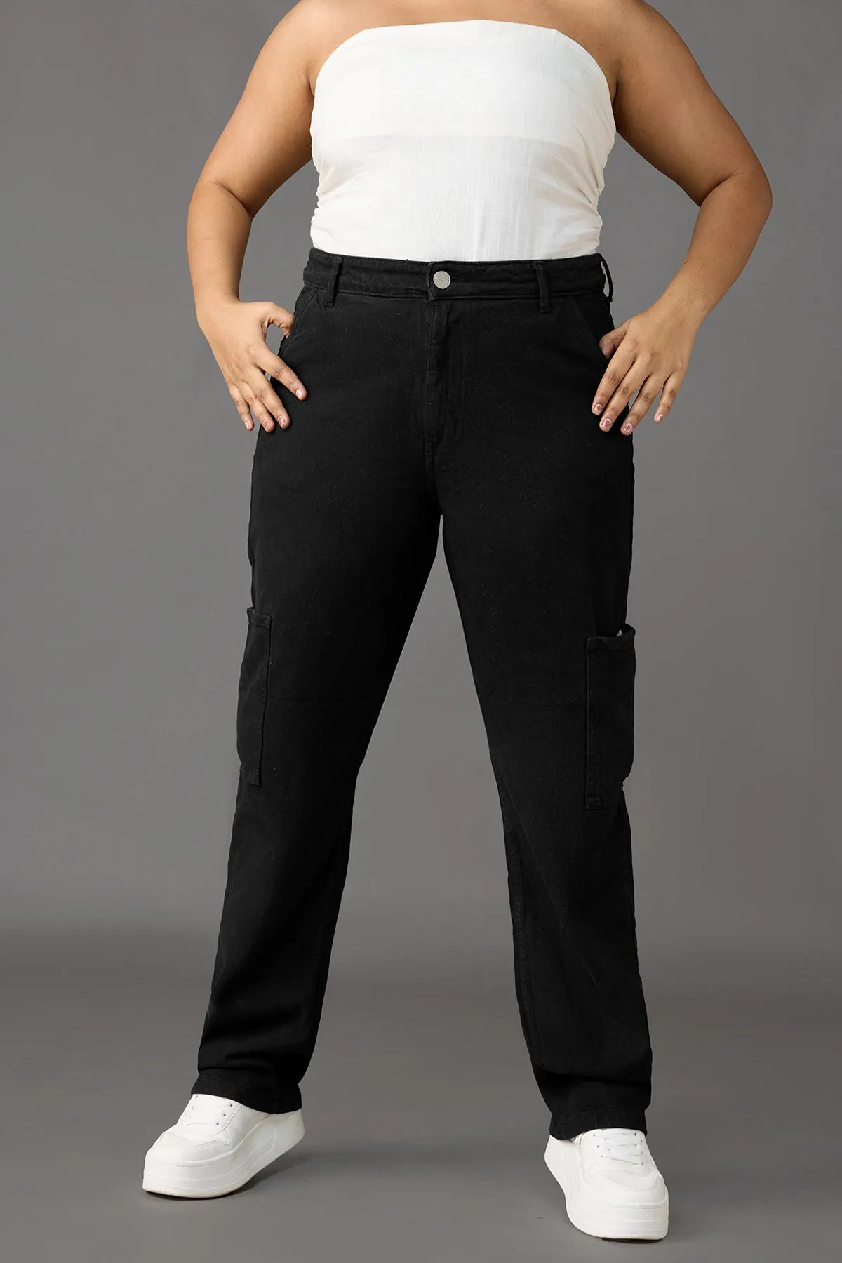 Hourglass Cargo Black Curve Jeans