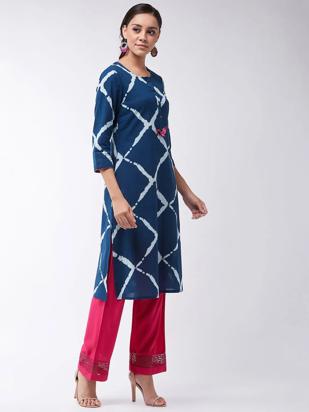 Indigo Blue Kurta With Tassels