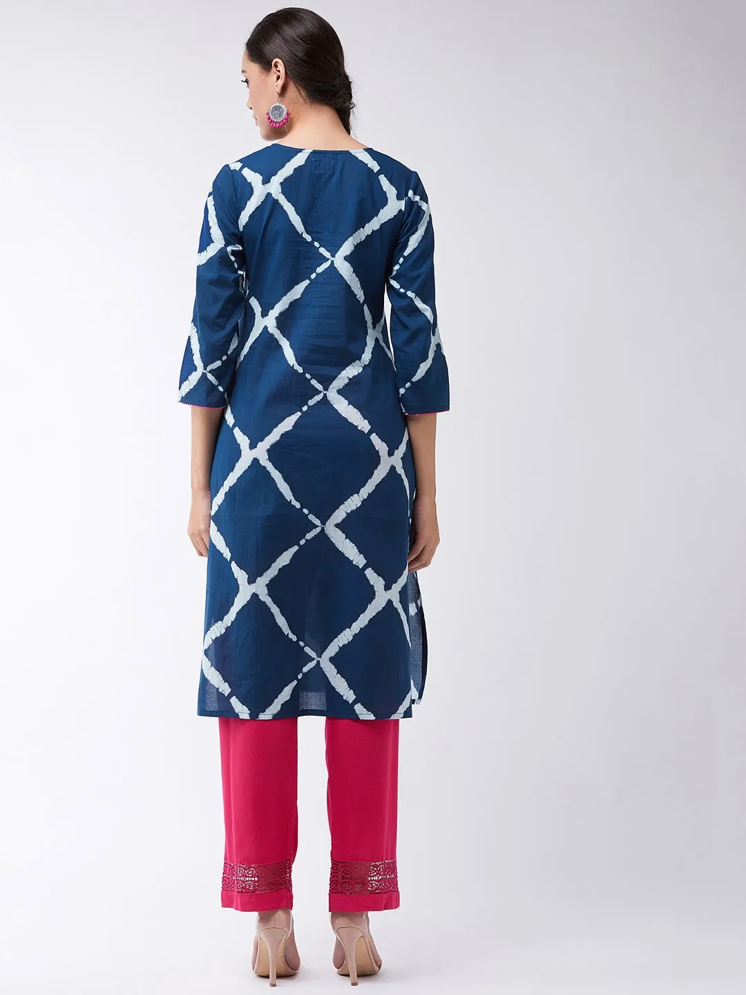 Indigo Blue Kurta With Tassels