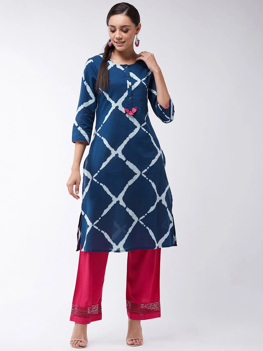 Indigo Blue Kurta With Tassels