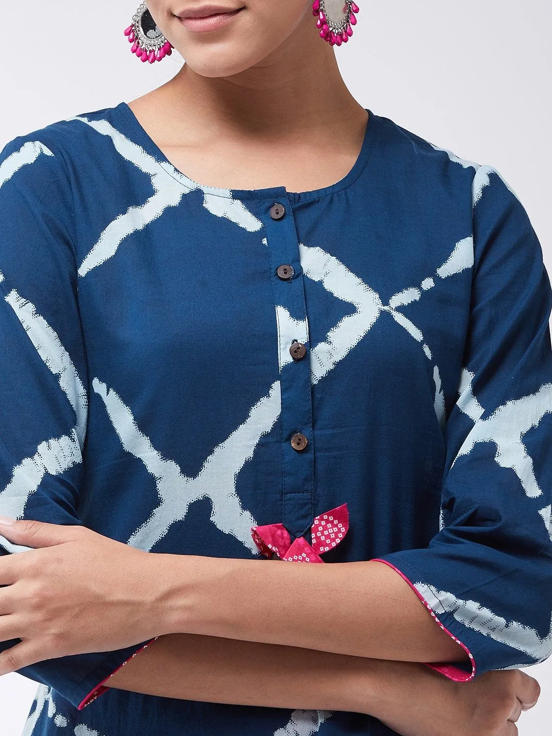 Indigo Blue Kurta With Tassels