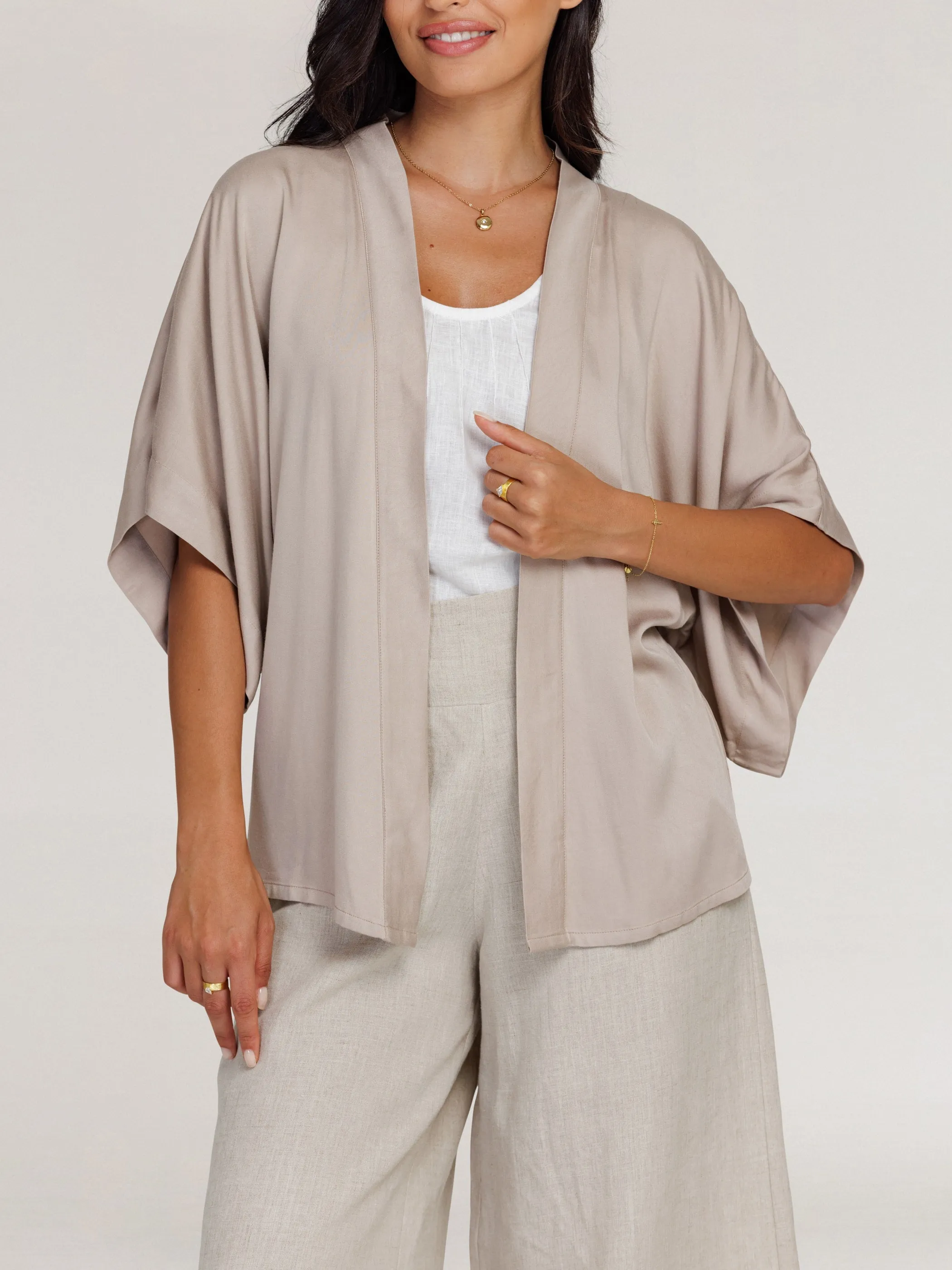 Lucca Bamboo Kimono Champagne