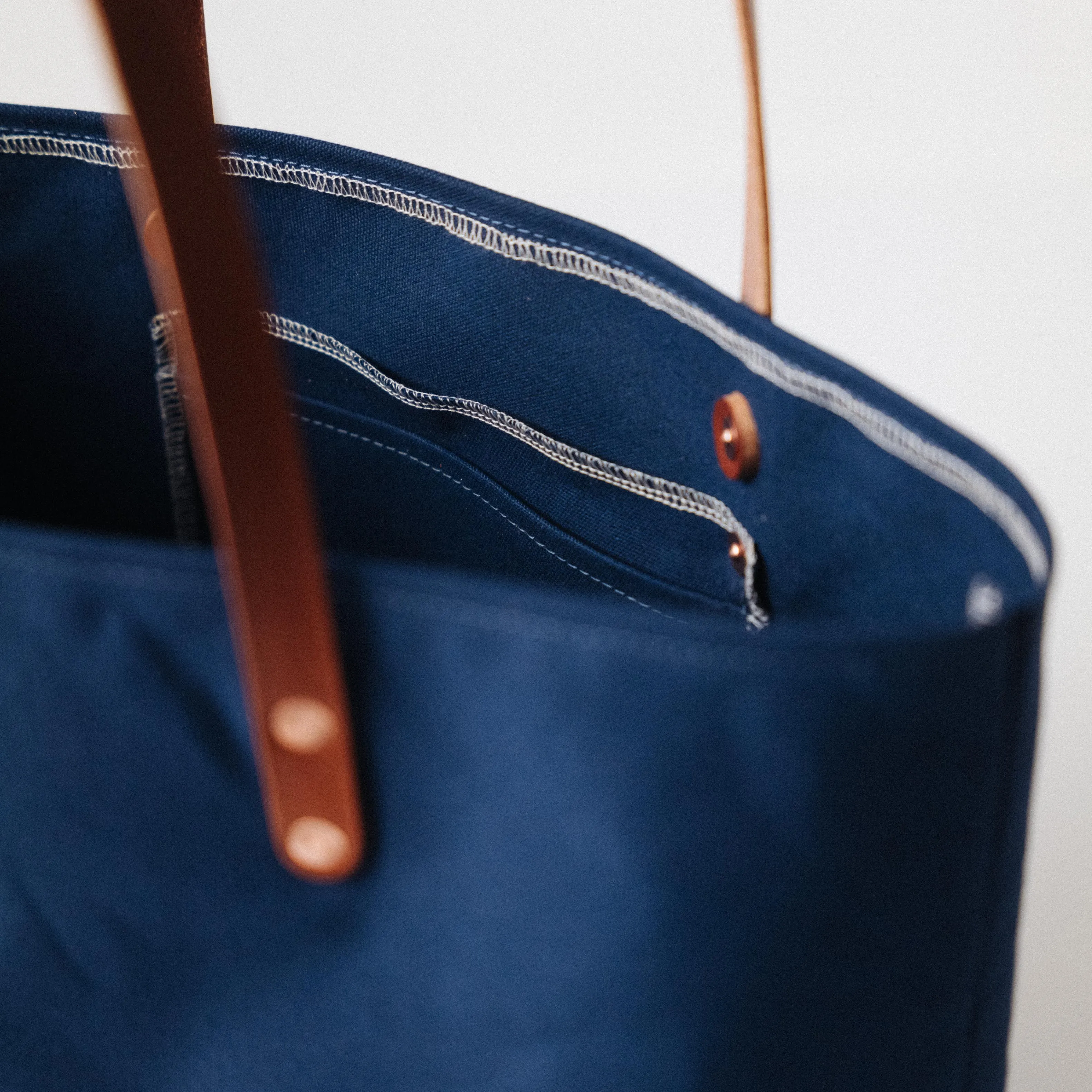 Navy Canvas East West Tote