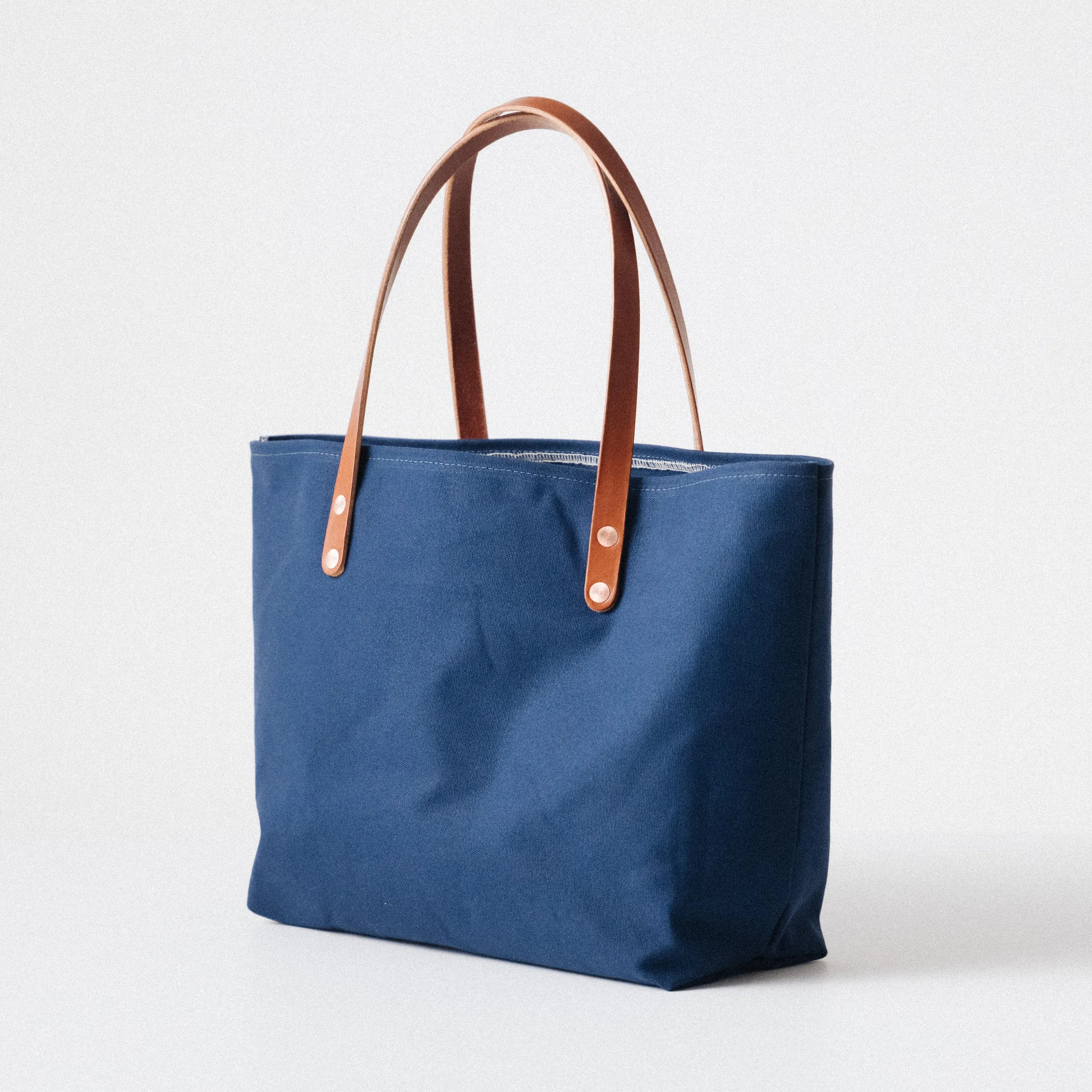 Navy Canvas East West Tote