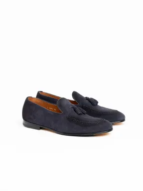 Navy Suede Loafer with Tassels