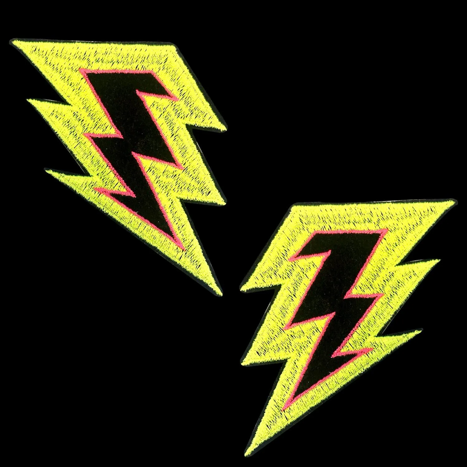 Neon Yellow Blacklight Large Badass Storm Surge Bolt Nipple Cover Pasties