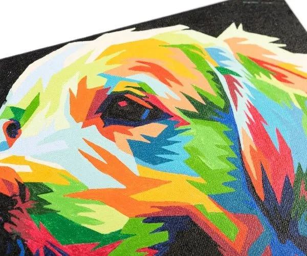 "Colourful Pup" Paint By Numb3rs Kit 30x30cm