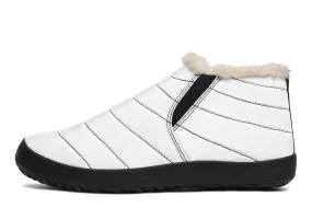 Snow White Winter Sneakers - Warm & Easy Slip-On Shoes Lined with Vegan Wool with Anti-Slip Soles