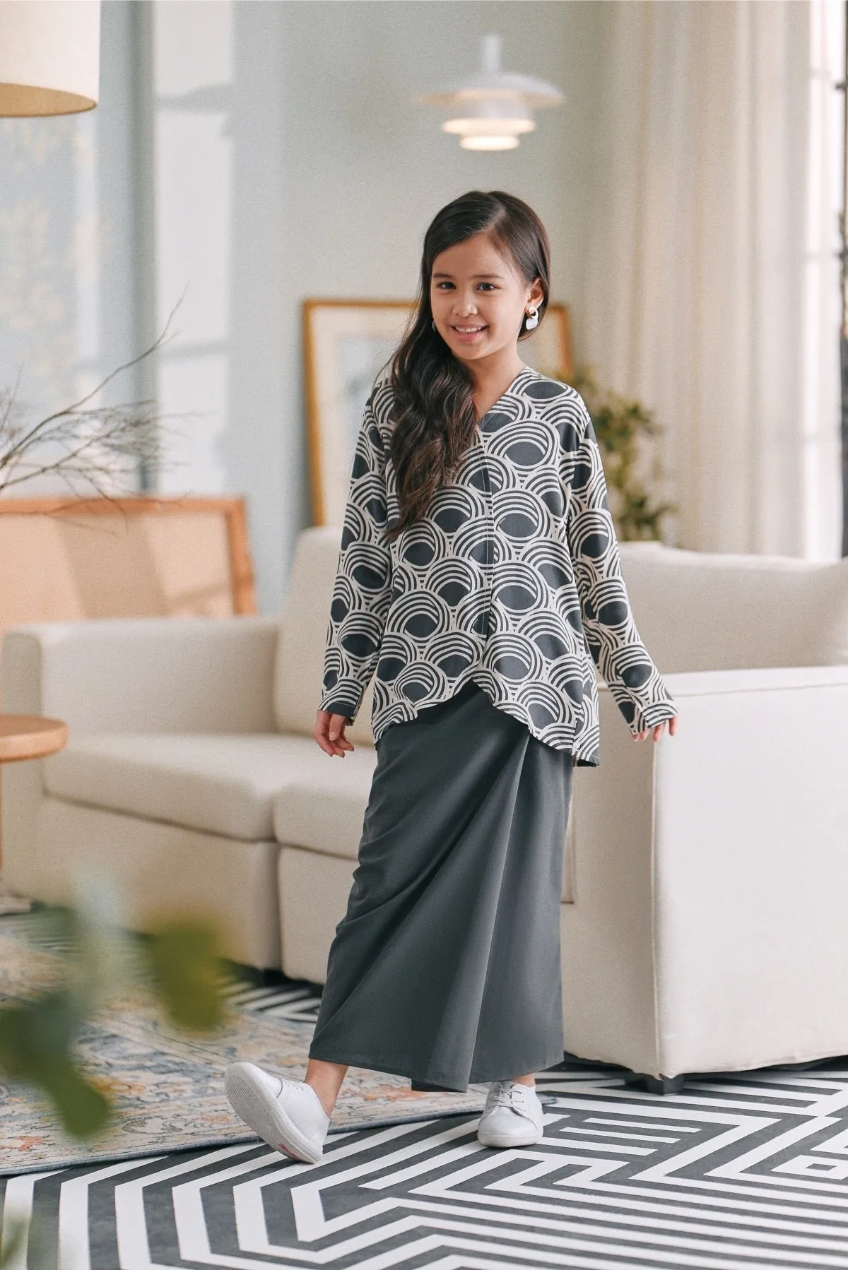 The Caya Bintang Folded Skirt - Steel Grey