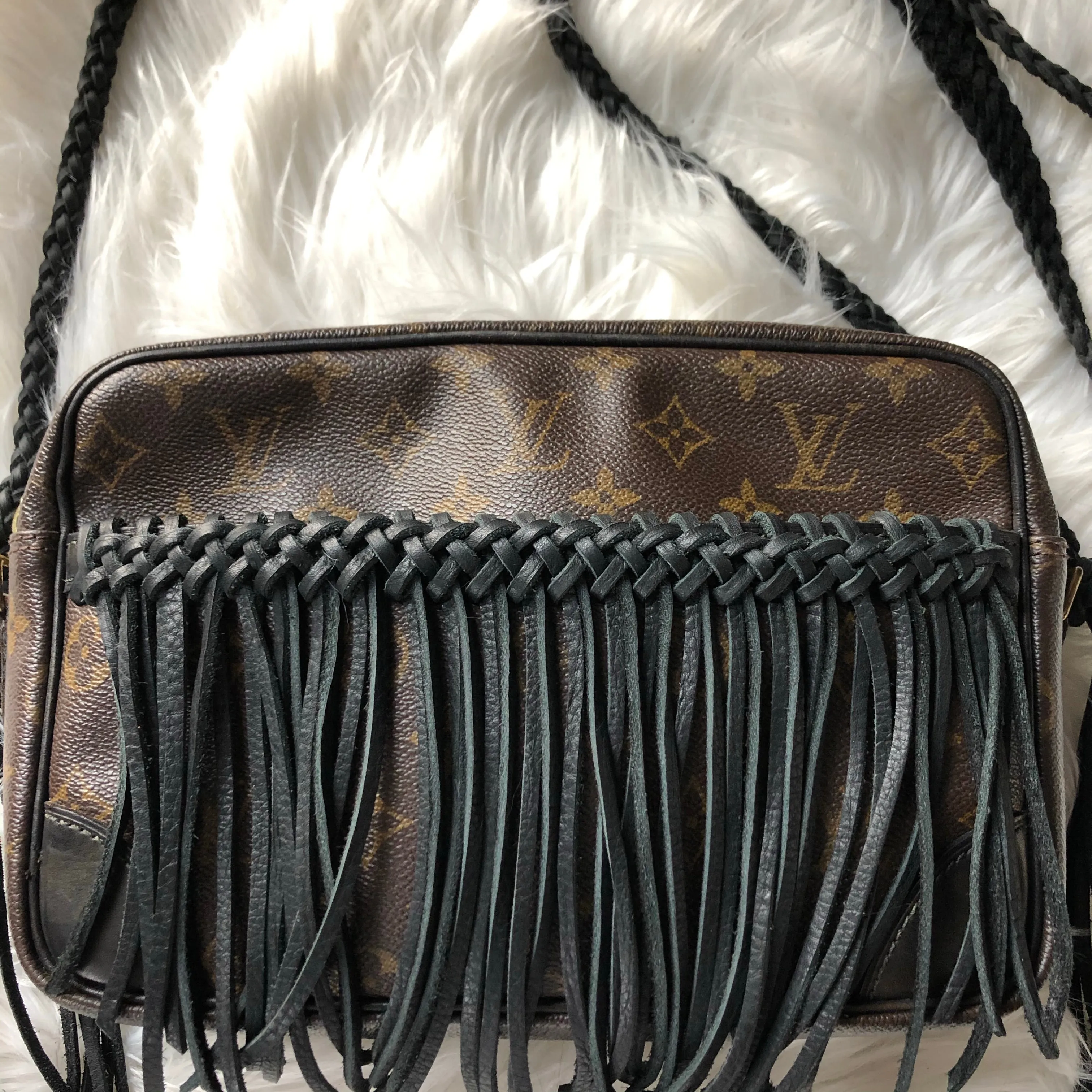 The Sparrow Crossbody Bag in Black Monogram