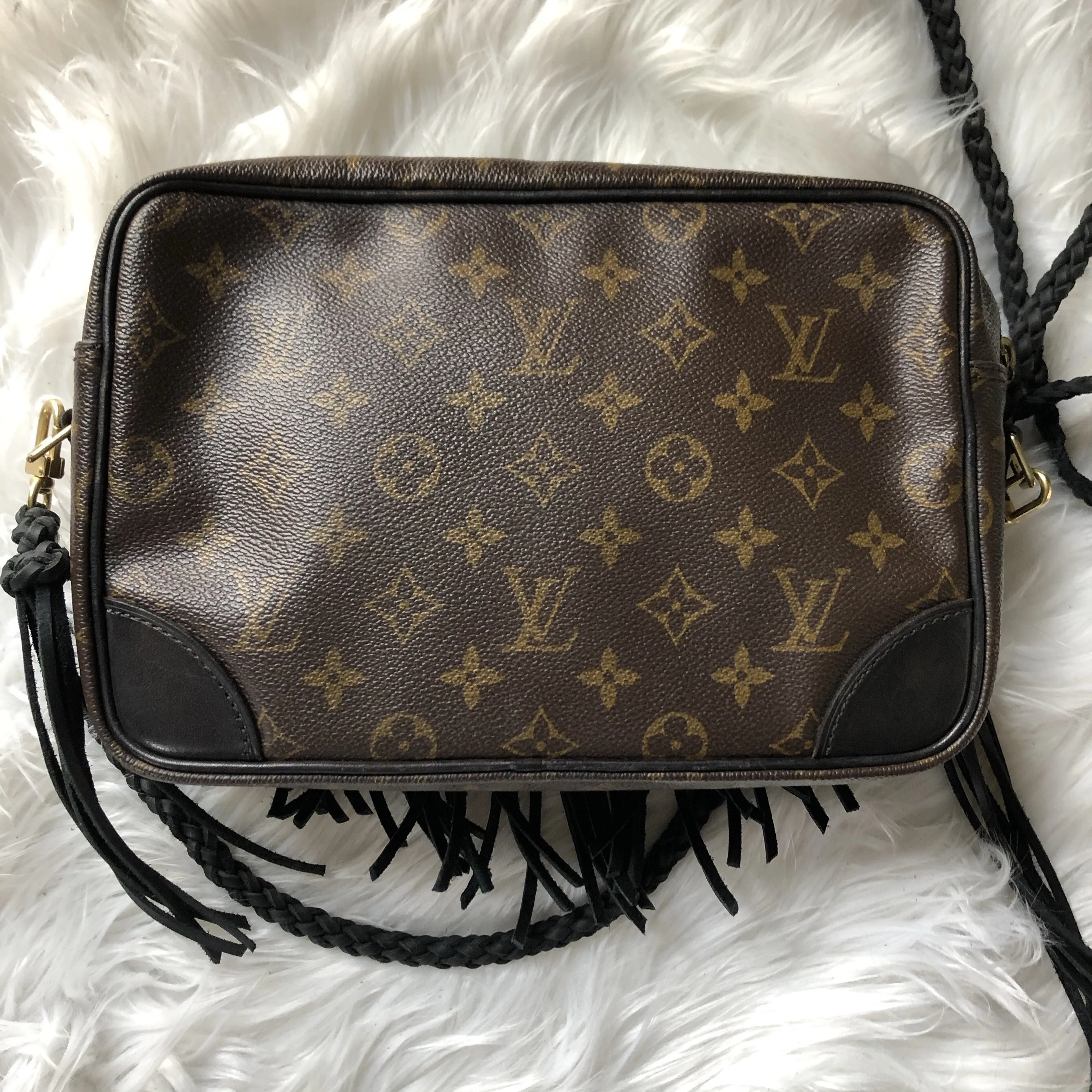 The Sparrow Crossbody Bag in Black Monogram