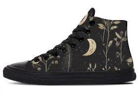 Twilight Garden High Tops - Classic Premium Canvas Shoes with Comfortable and Durable Soles