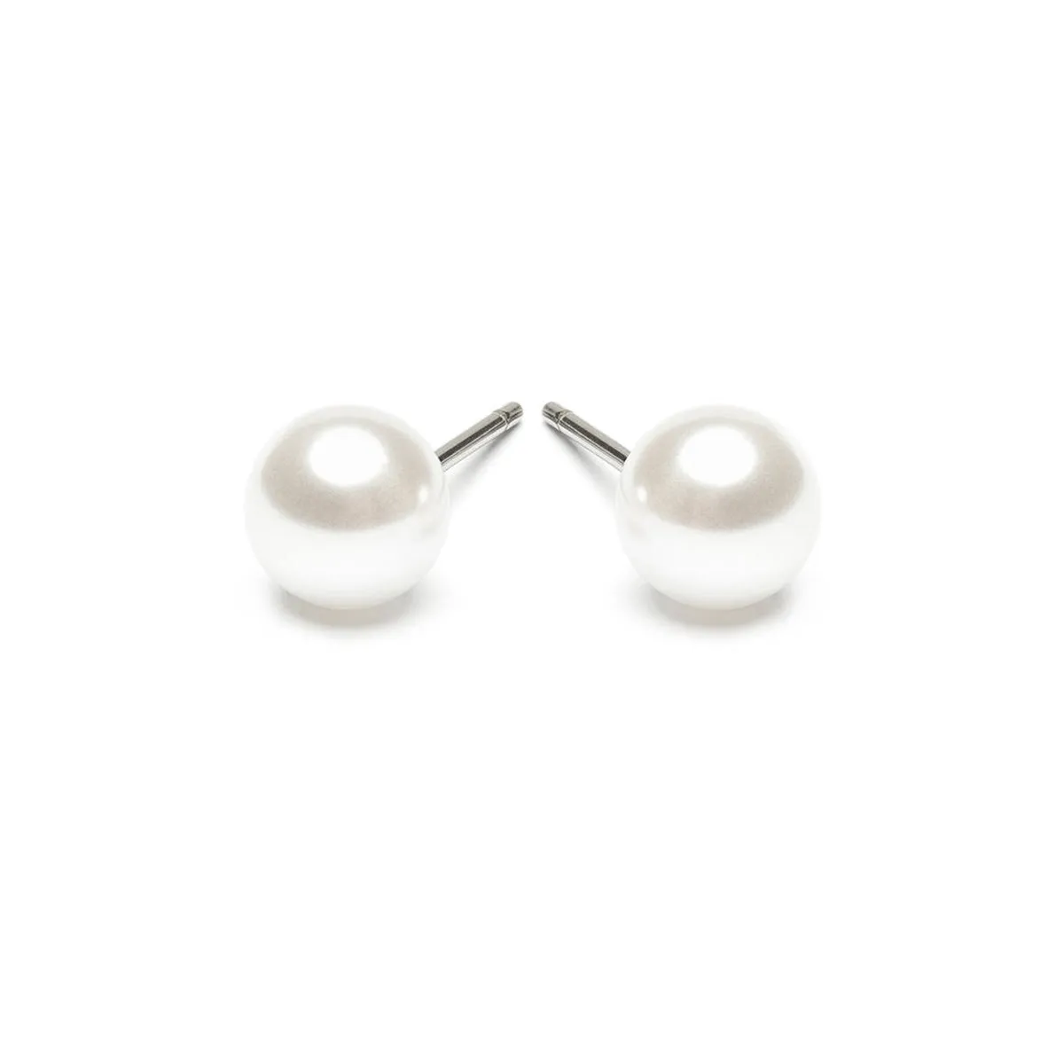 White Pearl 6mm Stud Earrings