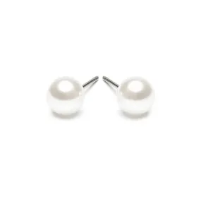 White Pearl 6mm Stud Earrings