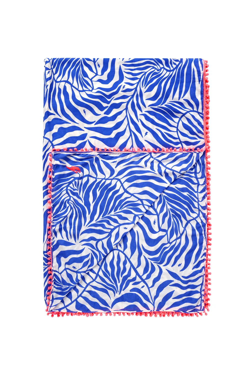 White with Blue Palm Charity Super Scarf